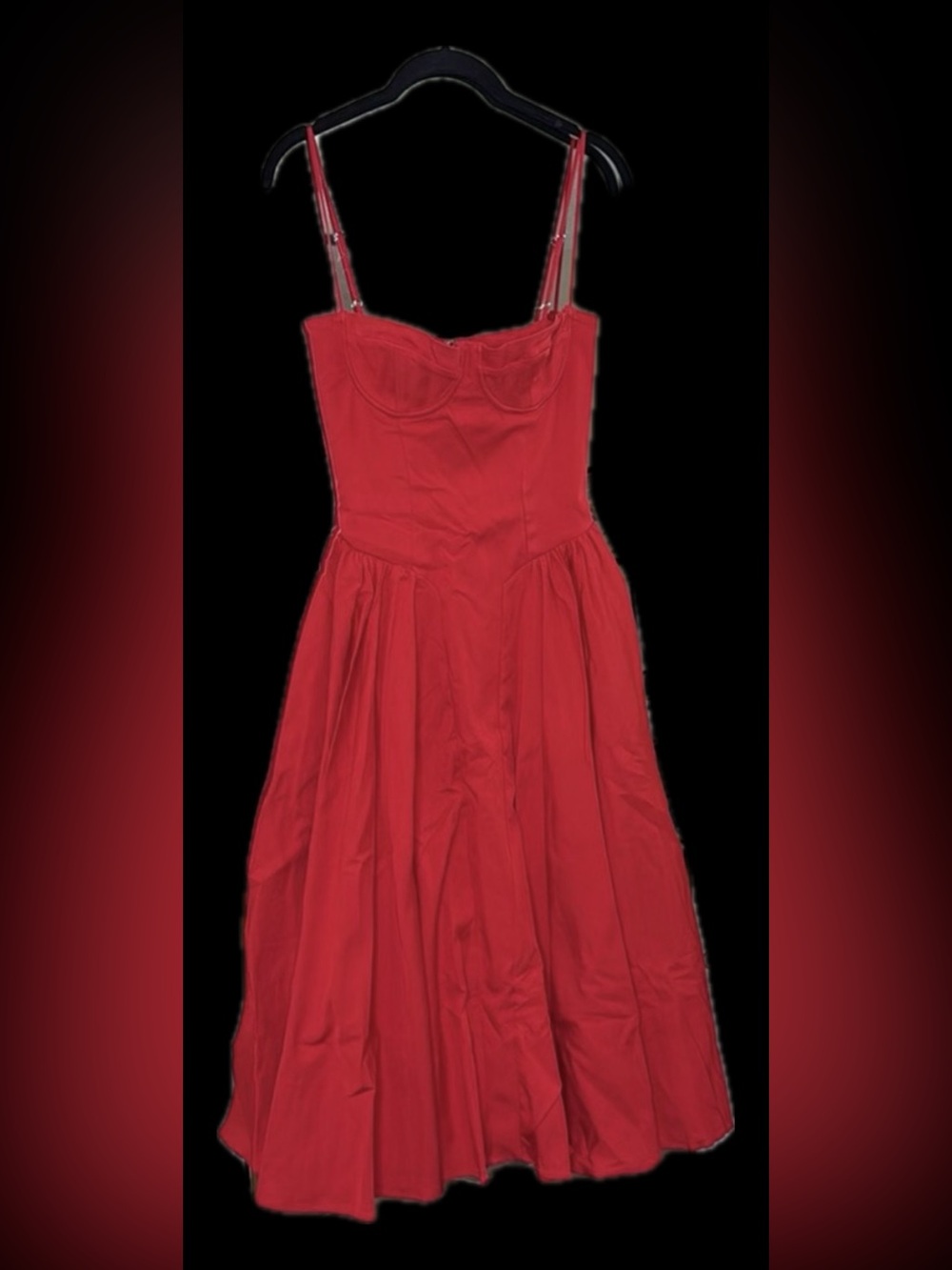 Red Samaria Fit-and-Flare with Spaghetti Straps